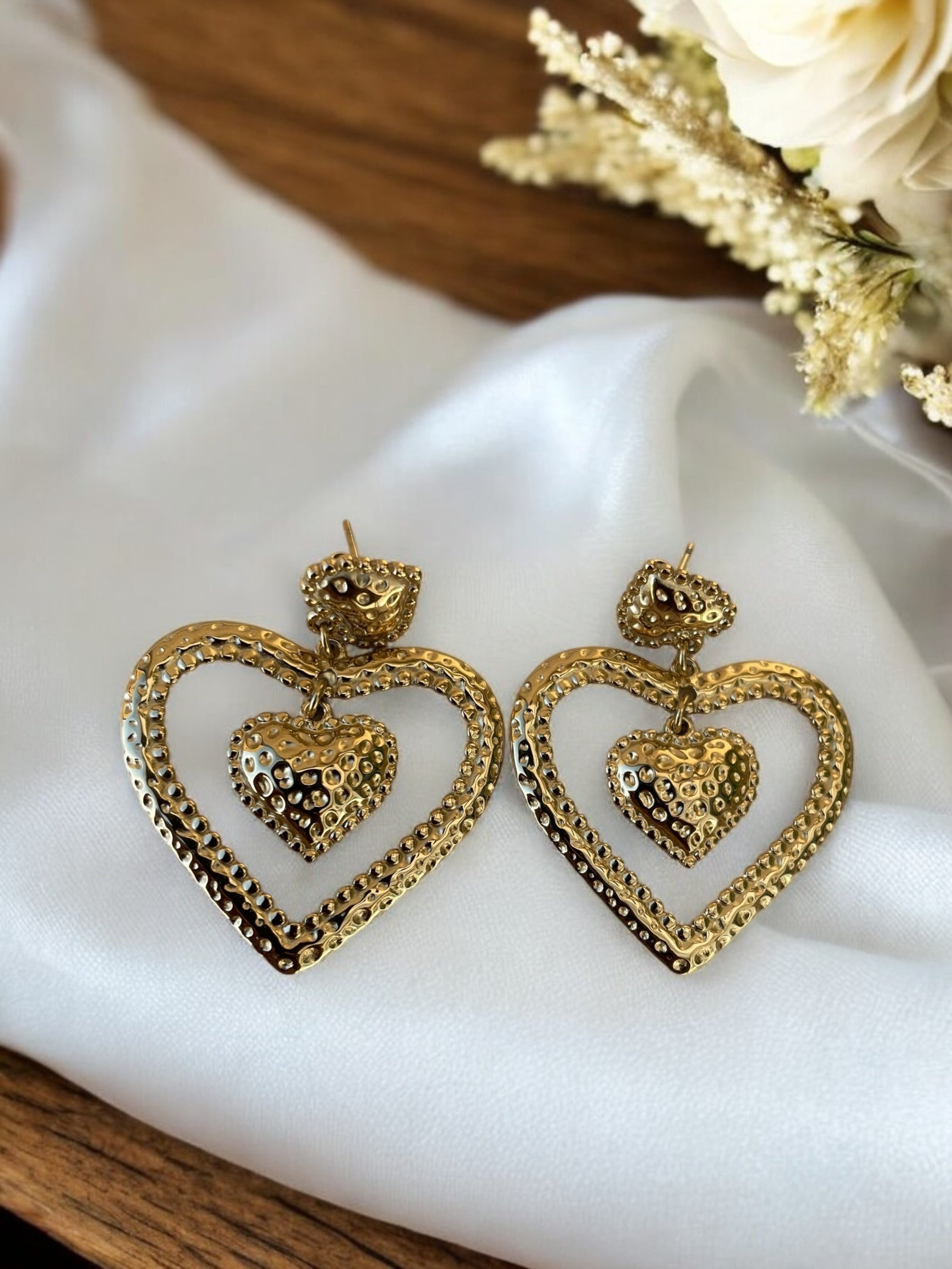 Boucles d'oreilles pendantes martelées Rklisa
