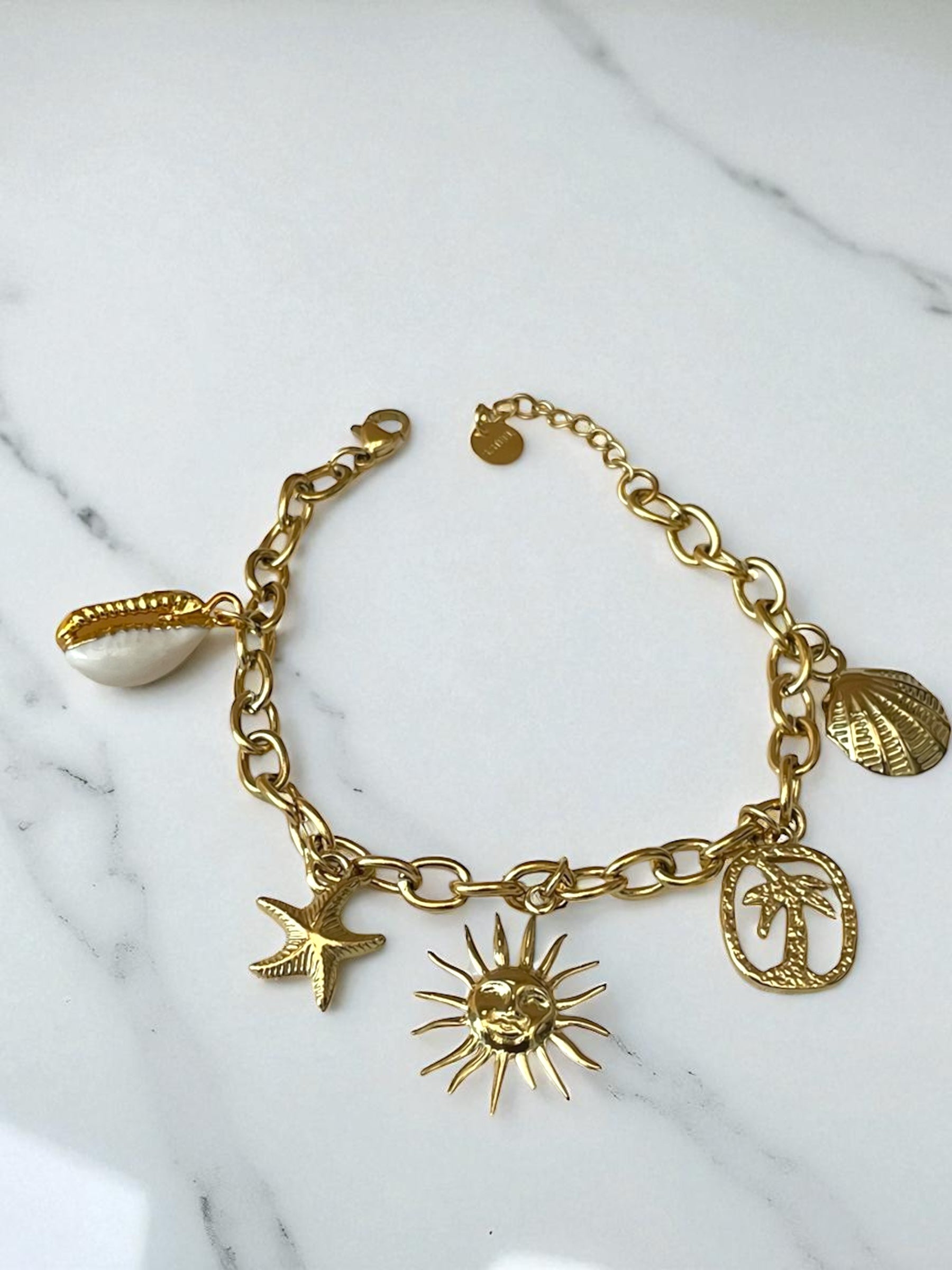 Bracelet doré charms thème mer Rklisa
