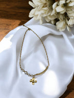 Collier en pendentif fleur acier inoxyddable Rklisa