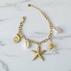 Bracelet breloques coquillage soleil