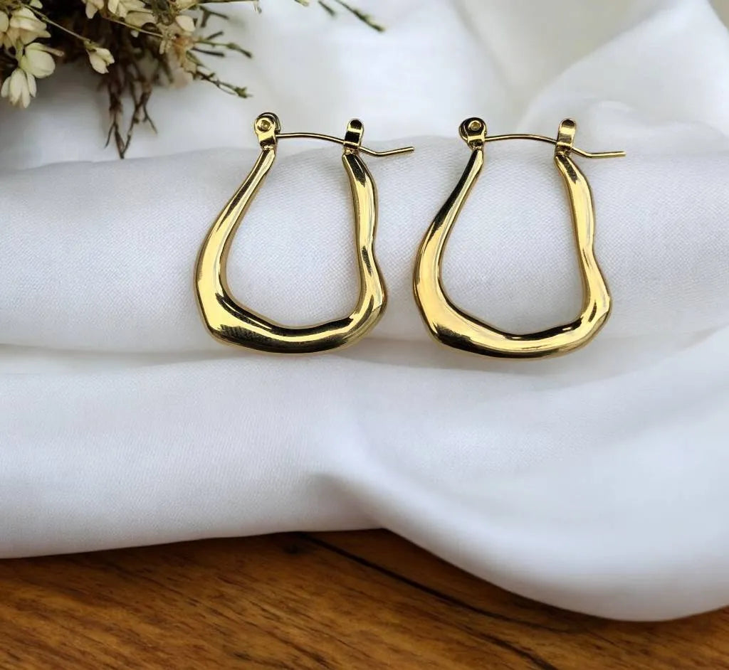 Boucles d'oreilles créoles irrégulier - Rklisa