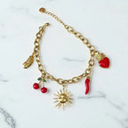 Bracelet breloques cerise soleil piment