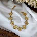 Bracelet Doré acier inoxydable doré fleurs ajourées