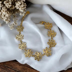 Bracelet Doré acier inoxydable doré fleurs ajourées