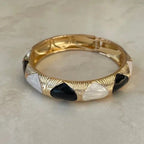 Jonc émaillé noir et blanc