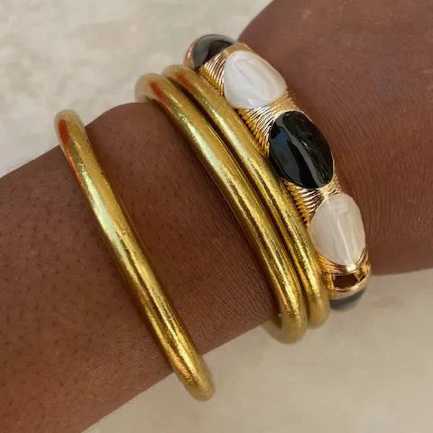 Jonc émaillé noir et blanc