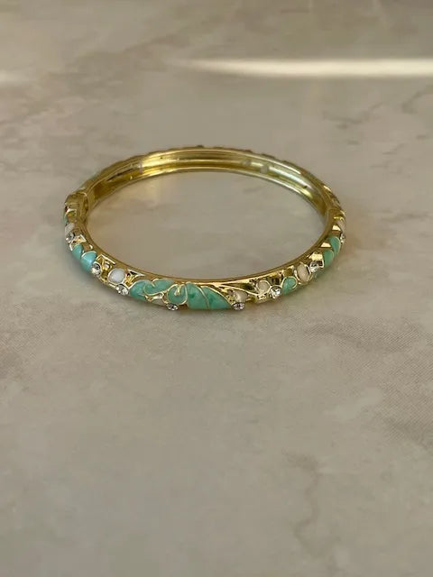 Jonc doré émaillé coloré Tia avec strass