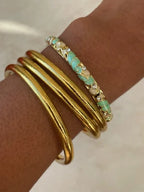 Jonc doré émaillé coloré Tia avec strass