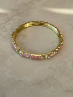 Jonc doré émaillé coloré Tia avec strass