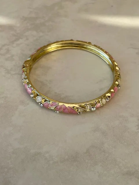Jonc doré émaillé coloré Tia avec strass