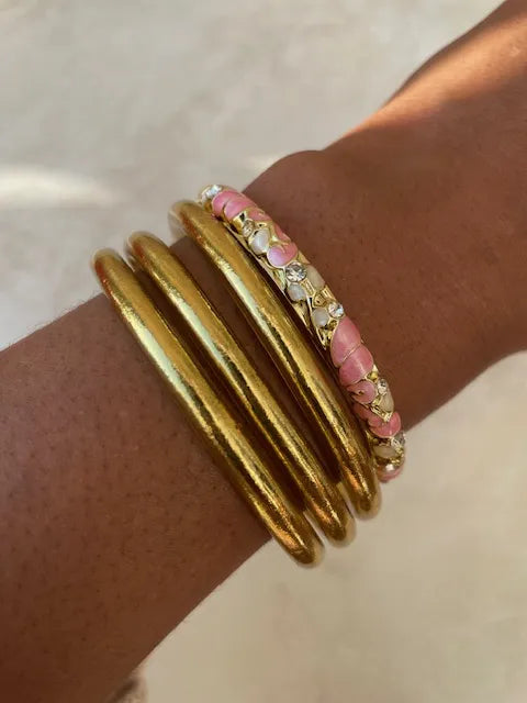 Jonc doré émaillé coloré Tia avec strass