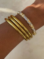 Jonc doré émaillé coloré Tia avec strass