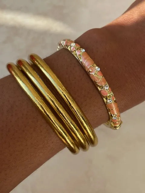 Jonc doré émaillé coloré Tia avec strass