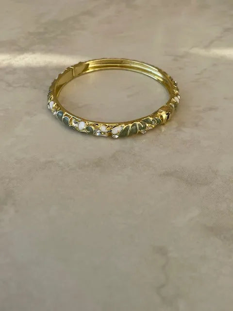 Jonc doré émaillé coloré Tia avec strass