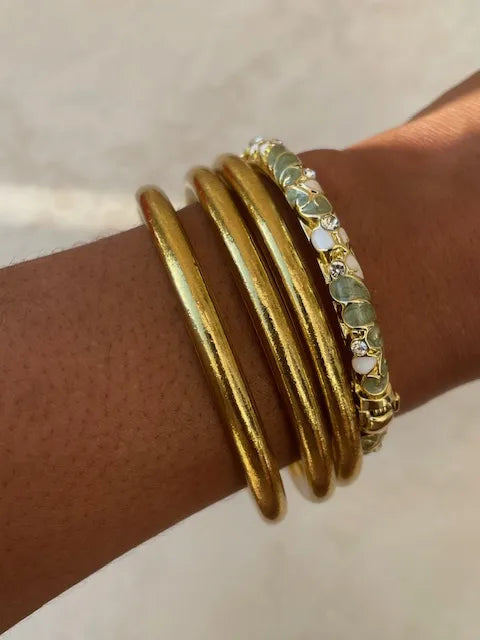 Jonc doré émaillé coloré Tia avec strass