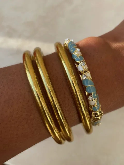 Jonc doré émaillé coloré Tia avec strass