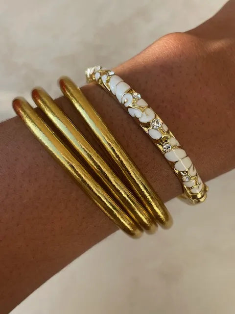 Jonc doré émaillé coloré Tia avec strass