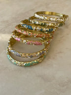 Jonc doré émaillé coloré Tia avec strass