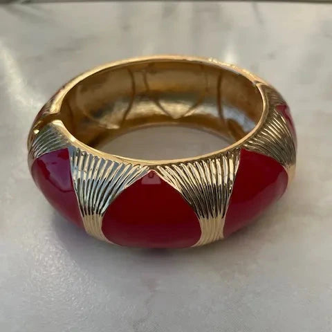 Jonc épais émaillé coloré rouge